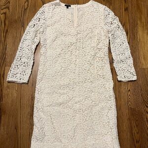 Talbots Cream Lace Dress Knee Length